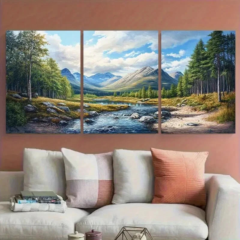 3pcs Lochnagar Munros Ballochbuie Forest Design Metal Print Ready to Hang Art