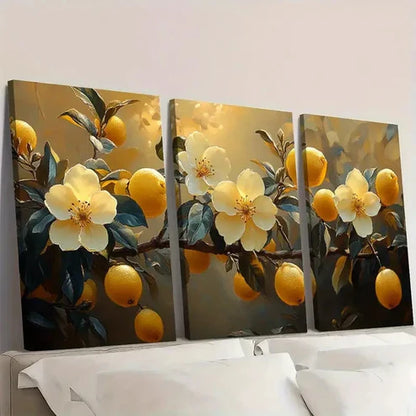 3pcs Lemon Blossom Painting Print RT Wall Art Set Canvas Unframed - High Quality Print 100% Australian Made Wall Canvas