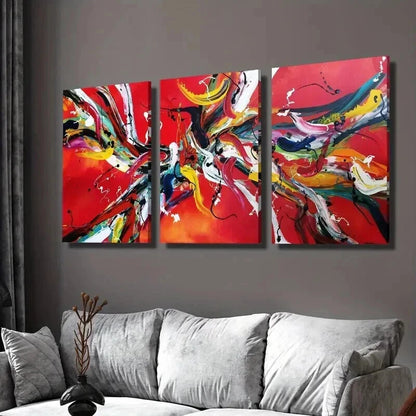 3pcs Abstract Oil Painting Decoration Wall Art Set Canvas Framed 40x60cm - High Quality Print 100% Australian Made Wall Canvas Ready to Hang