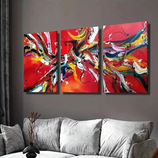 3pcs Abstract Oil Painting Decoration Wall Art Set Canvas Framed 40x60cm - High Quality Print 100% Australian Made Wall Canvas Ready to Hang