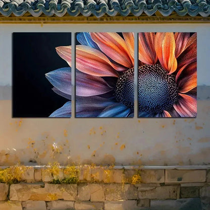 3pcs Vibrant Beautiful Sunflowers Modern Design Metal Print Ready to Hang Art