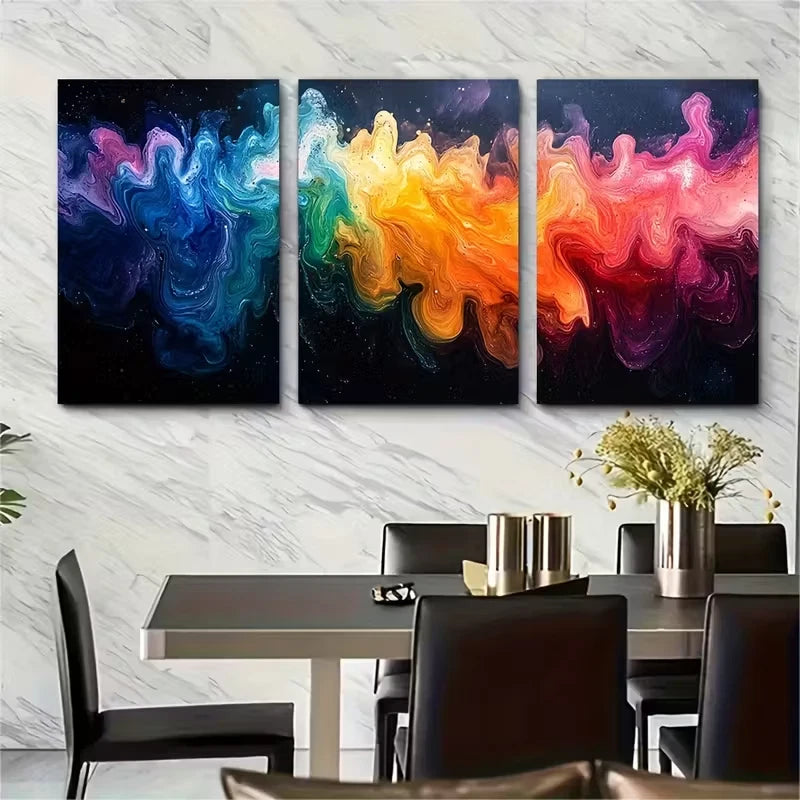 3pcs Minimalist Beach Chair Parasol Metal Print Ready to Hang Art