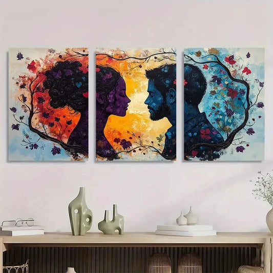 3pcs Modern Abstract Vibrant Colors Metal Print Ready to Hang Art