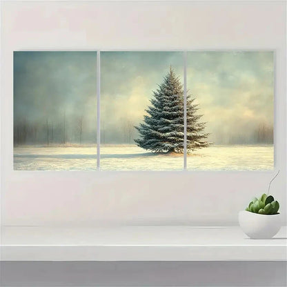3pcs Moody Christmas Vintage Christmas Tree Print Metal Print Ready to Hang Art
