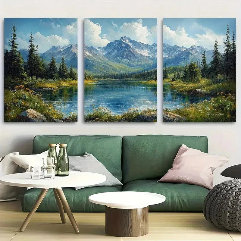 3pcs Mount Elbert Colorado Evergreen Perfect Wall Art Set Canvas Framed 40x60cm - High Quality Print 100% Australian Made Wall Canvas Ready to Hang