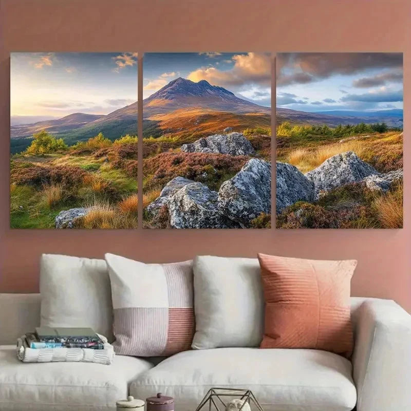 3pcs Isle of Arran Goatfell Glen Rosa Design Metal Print Ready to Hang Art