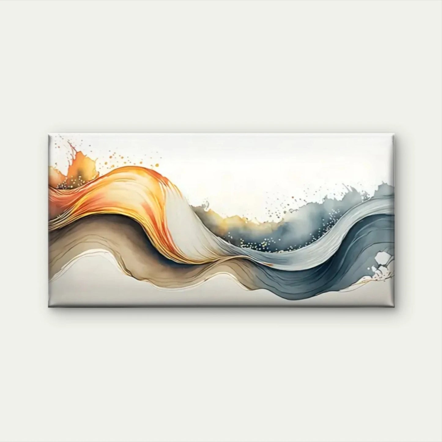 Minimalist Oceanic Waves Wall Art Canvas Office Home Room Framed 120x60cm