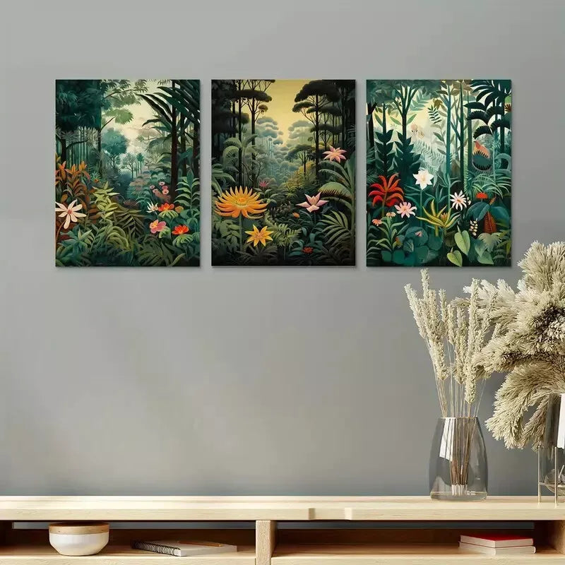 3pcs Flowers Trees & Forest Wall Art Canvas Framed 40x60cm - High Quality Print 100% Australian Made Wall Canvas Ready to Hang