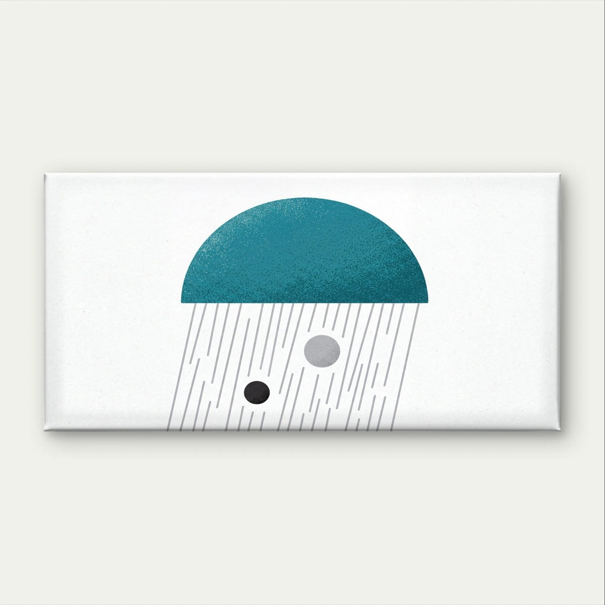 Teal Geometric Semicircle and Rain Wall Art Canvas Office Home Framed 120x60cm
