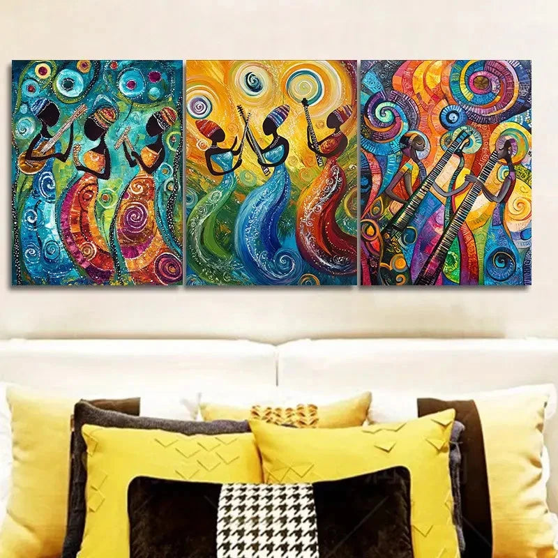 33pcs  Featuring Women Dancing And Making Music  Wall Art Set Canvas Framed 40x60cm - High Quality Print 100% Australian Made Wall Canvas Ready to Hang