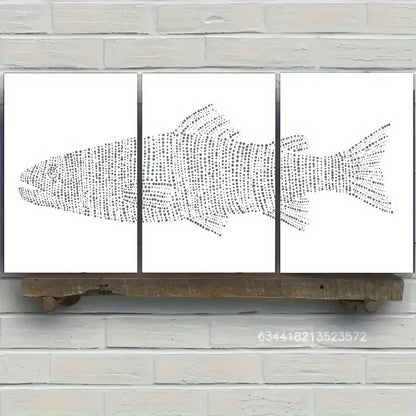 3pcs Trout Art Coastal Minimalist Artwork Metal Print Ready to Hang Art