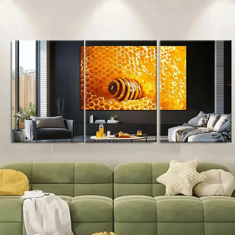 3pcs Honey Poster Dessert Poster Food Poster Metal Print Ready to Hang Art