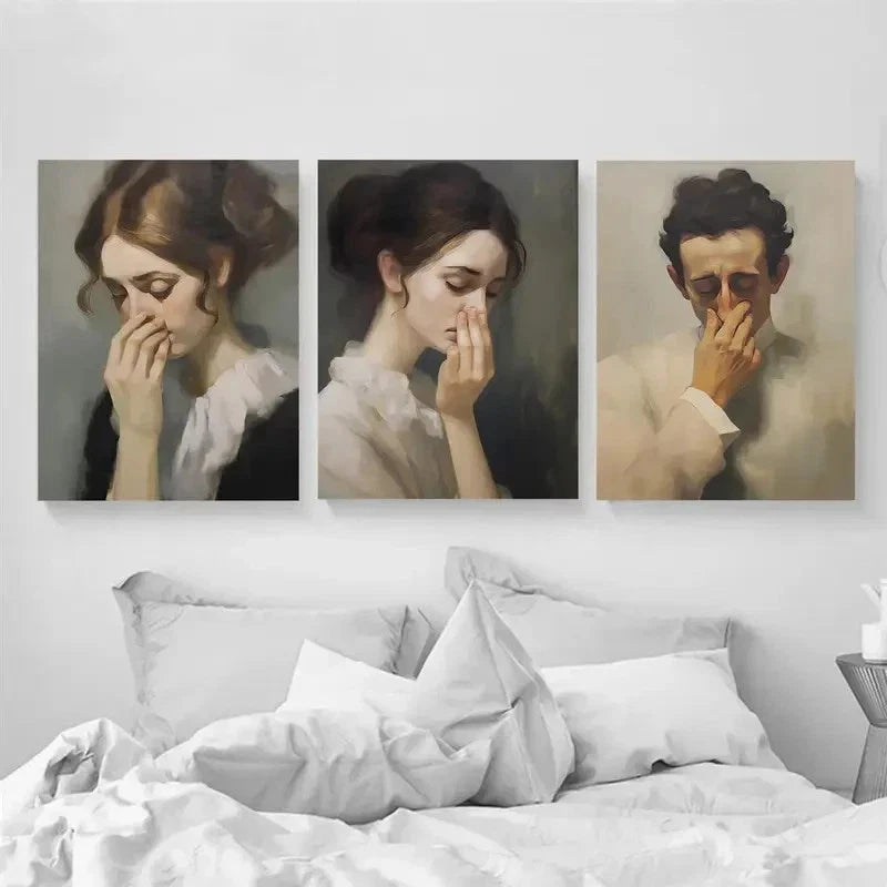 3pcs Modern Classic Retro Style Décor Perfect Wall Art Set Canvas Framed 40x60cm - High Quality Print 100% Australian Made Wall Canvas Ready to Hang