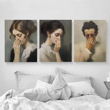 3pcs Modern Classic Retro Style Décor Perfect Wall Art Set Canvas Framed 40x60cm - High Quality Print 100% Australian Made Wall Canvas Ready to Hang