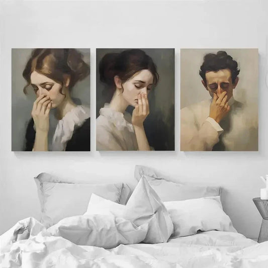 3pcs Modern Classic Retro Style Décor Perfect Wall Art Set Canvas Framed 40x60cm - High Quality Print 100% Australian Made Wall Canvas Ready to Hang