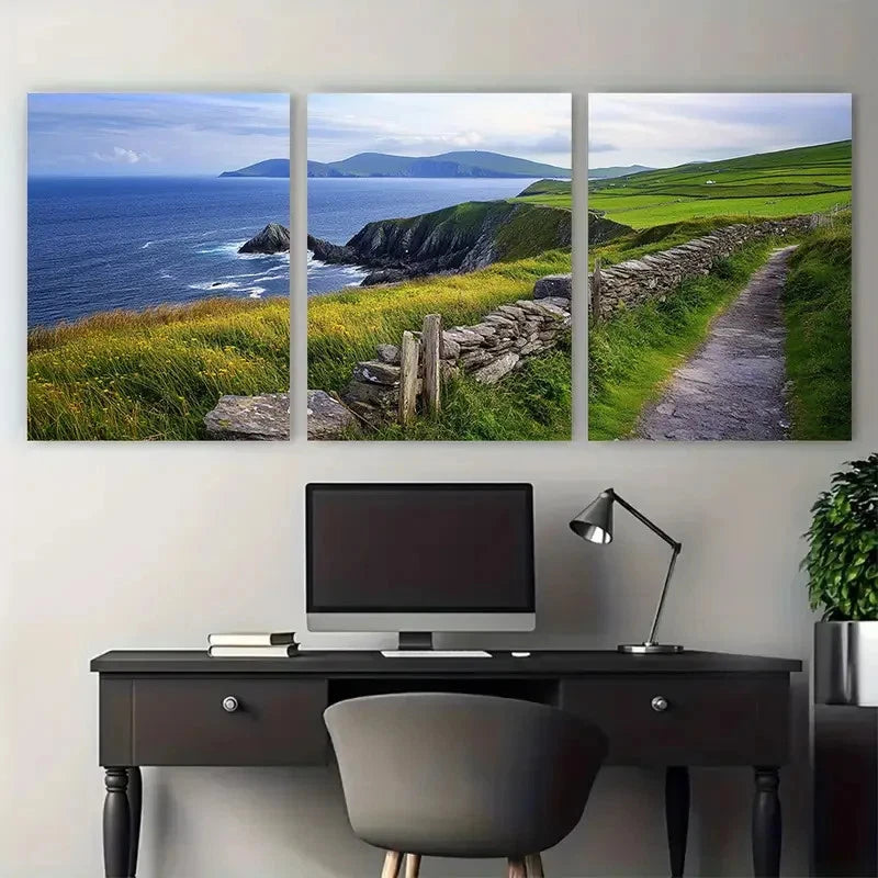 3pcs Dingle Peninsula with Irish Enchanting Views Metal Print Ready to Hang Art