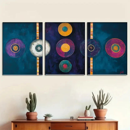 3pcs Abstract Decorative Art Modern Minimalist Metal Print Ready to Hang Art