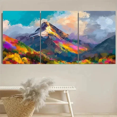 3pcs Mount in Switzerland, Mountain Wall Art Set Canvas Unframed - High Quality Print 100% Australian Made Wall Canvas