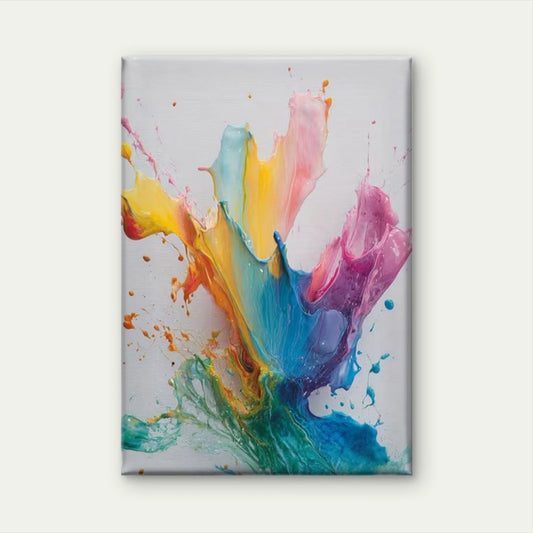 Multicolor Abstract Ink Splatter Metal Print Ready to Hang