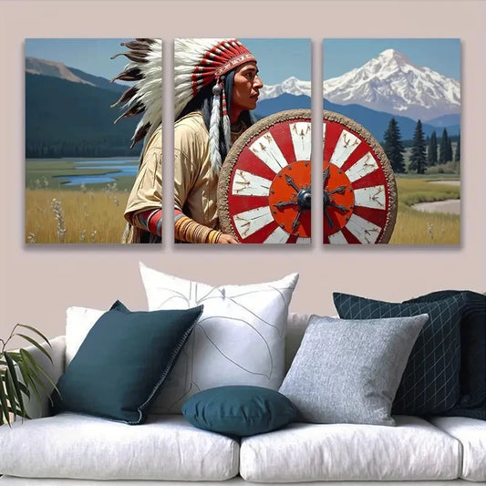 3pcs Aborigines Wall Paintings Metal Print Ready to Hang Art