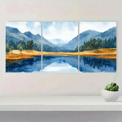 3pcs Ireland Painting Wicklow Mountains Art Metal Print Ready to Hang Art