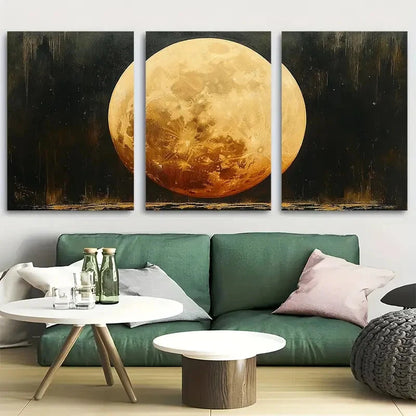 3pcs Earthy Crescent Moon Metal Print Ready to Hang Art