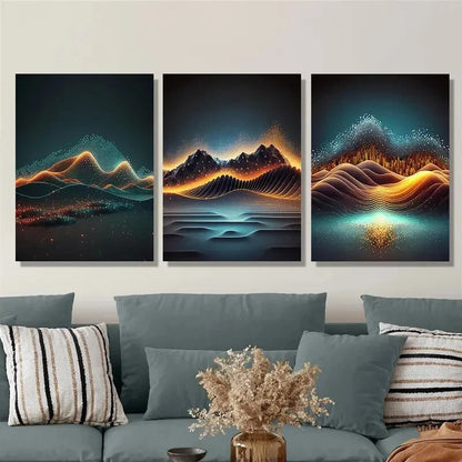 3pcs ,digital photovoltaic jumping, Metal Print Ready to Hang Art