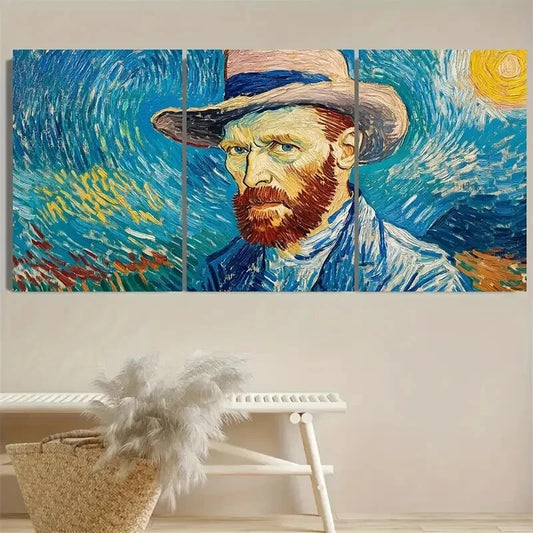 3pcs Vincent Van Gogh Famous Expressionism Metal Print Ready to Hang Art