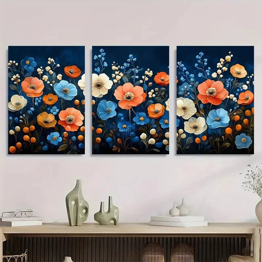 3pcs Abstract Bale Floral Modern Perfect Wall Art Set Canvas Framed 40x60cm - High Quality Print 100% Australian Made Wall Canvas Ready to Hang