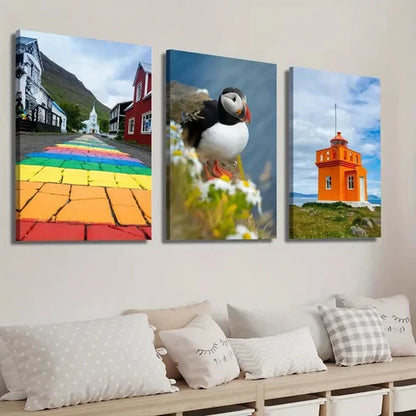 3pcs Beautiful Art Photos of Iceland Wall Art Set Canvas Unframed - High Quality Print 100% Australian Made Wall Canvas