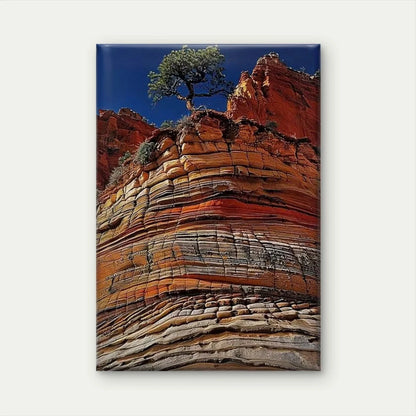 Scarlet Cliffs Vibrant Landscape 40x60cm Metal Print Ready to Hang