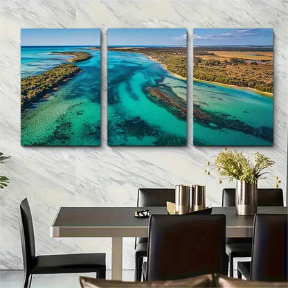 3pcs Australian Coral Coast Highway Hutt Lagoon Metal Print Ready to Hang Art