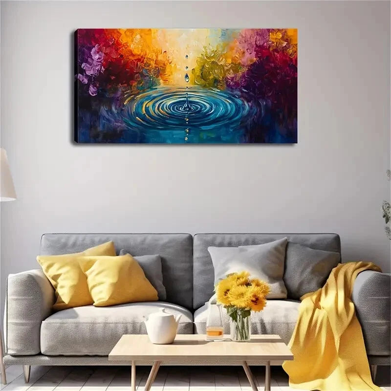 Depicting The Ripples Water Wall Art Canvas Office Home Room Framed 12