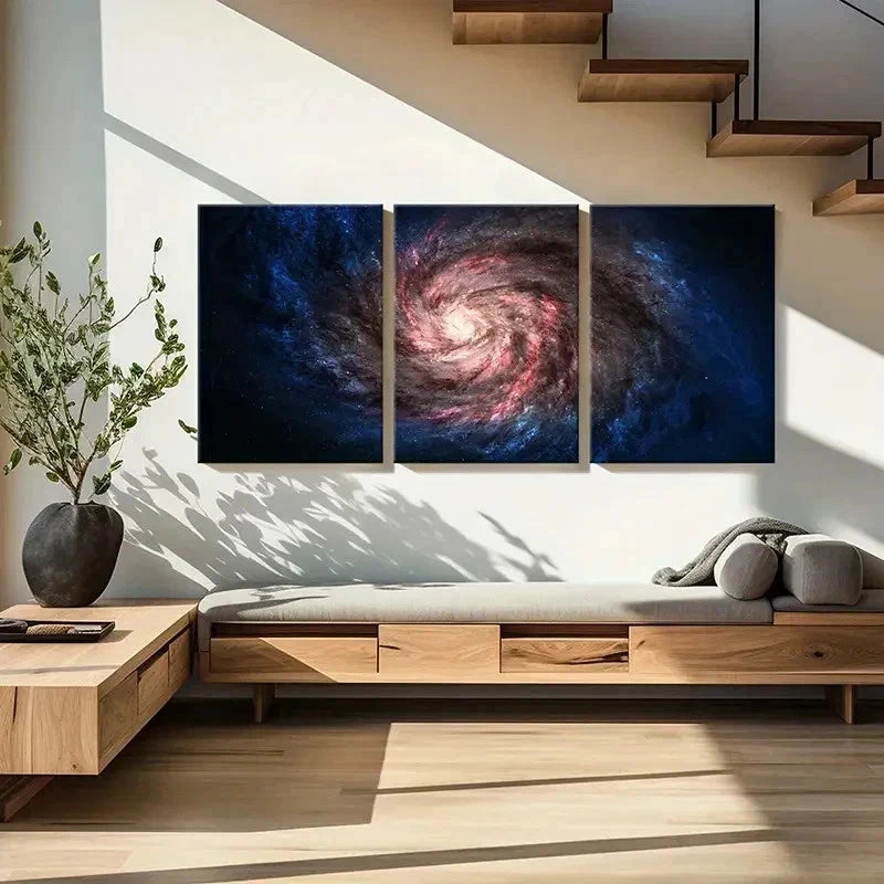 3pcs Universe Nebula Space Modern Wall Art Set Canvas Framed 40x60cm - High Quality Print 100% Australian Made Wall Canvas Ready to Hang