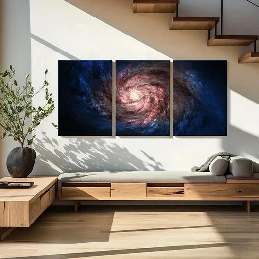 3pcs Universe Nebula Space Modern Wall Art Set Canvas Framed 40x60cm - High Quality Print 100% Australian Made Wall Canvas Ready to Hang