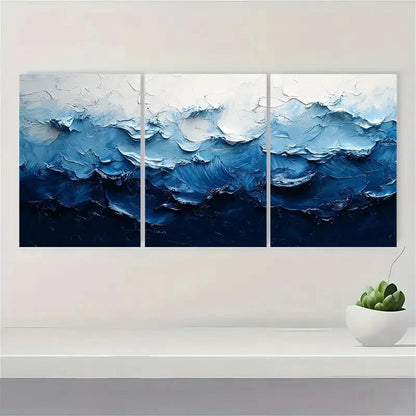 3pcs Acrylic Black and White Abstract Painting Metal Print Ready to Hang Art