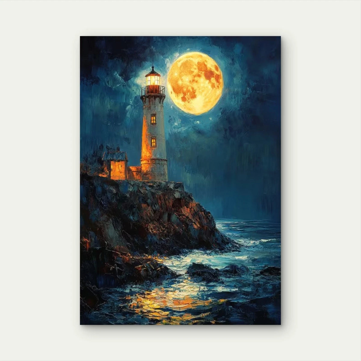 Coastal Nautical Lighthouse Metal Print Ready to Hang