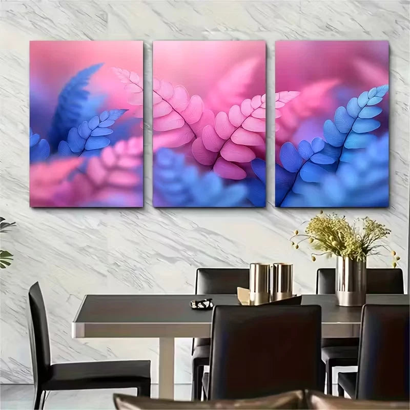 3pcs Minimalist Tropical Fern Metal Print Ready to Hang Art