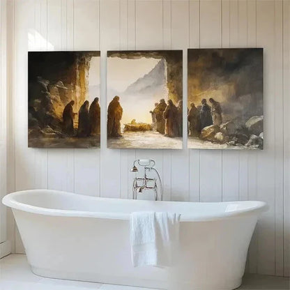 3pcs Warm Hues Faith-Based Inspirational Perfect Wall Art Set Canvas Unframed - High Quality Print 100% Australian Made Wall Canvas