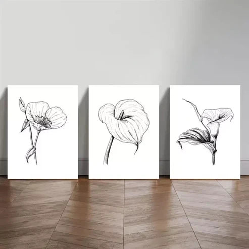 3pcs Minimalist Tropical   Art Set Canvas Unframed - High Quality Print 100% Australian Made Wall Canvas