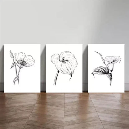 3pcs Minimalist Tropical   Art Set Canvas Unframed - High Quality Print 100% Australian Made Wall Canvas