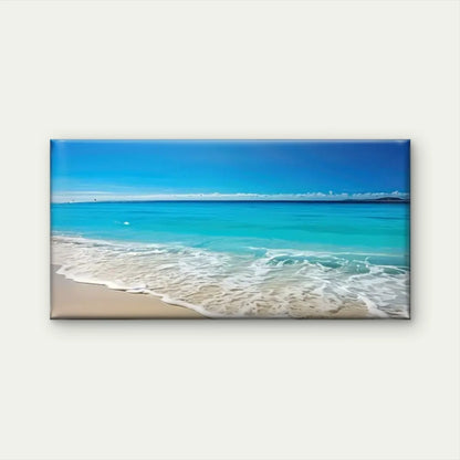 Beach Scene Blue Sky Sand Wall Art Canvas Office Home Room Framed 120x60cm