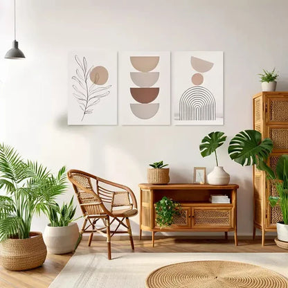 3pcs Bohemian Abstract Canvas Framed 60x90cm - High Quality Print 100% Australian Made Wall Canvas Ready to Hang