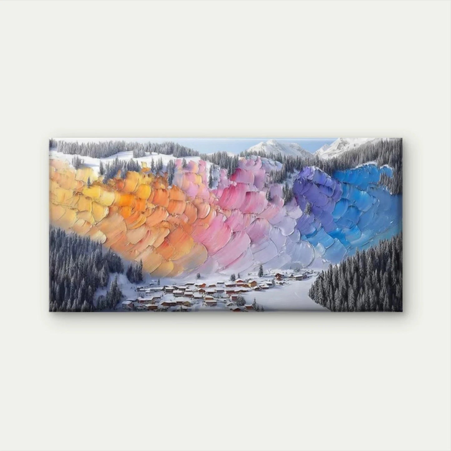 Abstract Mountain Landscape Wall Art Canvas Office Home Room Framed 120x60cm