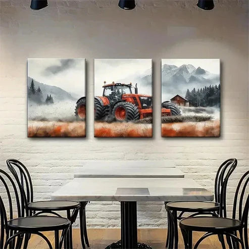 3pcs Farm Tractor Field Majestic Perfect Wall  Art Set Canvas Unframed - High Quality Print 100% Australian Made Wall Canvas