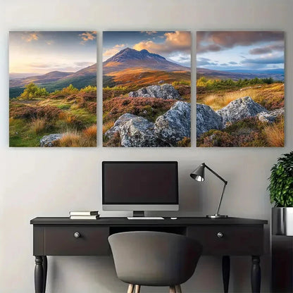 3pcs Isle of Arran Goatfell Glen Rosa Design Metal Print Ready to Hang Art