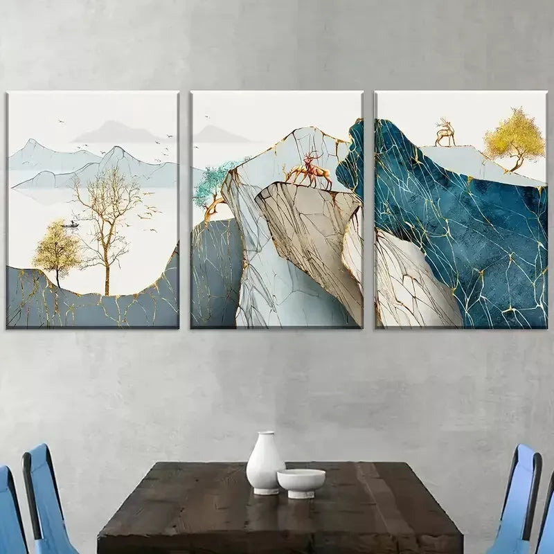 3pcs Luxury Modern Minimalist Abstract  Art Set Canvas Framed 50x70cm -  High Quality Print 100% Australian Made Wall Canvas Ready to Hang