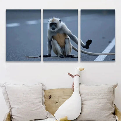 3pcs Monkey Side Metal Print Ready to Hang Art