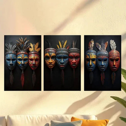 3pcs mask Wall Art Set Canvas Unframed - High Quality Print 100% Australian Made Wall Canvas