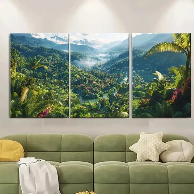 3pcs Valle de Cocora Salento Colombia Travel Metal Print Ready to Hang Art